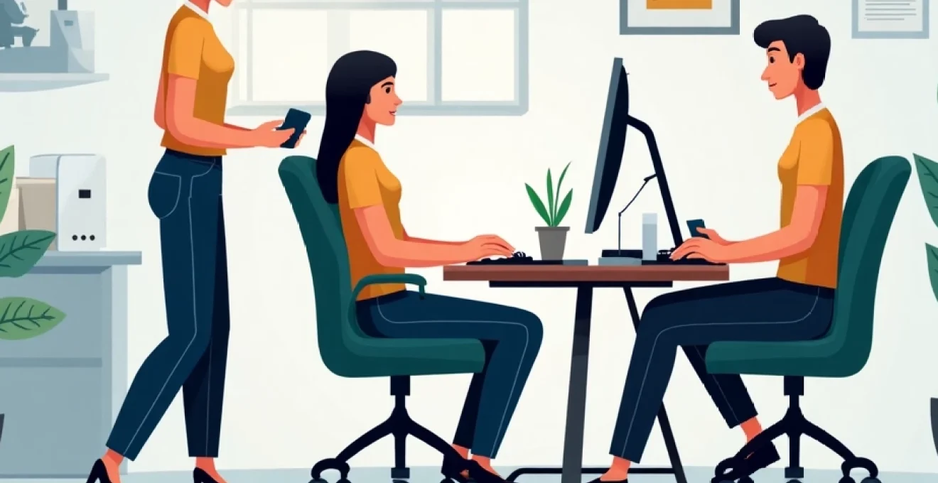 ergonomic desktop setup